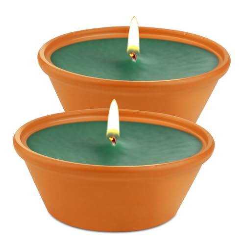 Citronella Kerze Outdoor, 2 Stk Outdoor Kerze Zitronella Kerzen draußen mit Citronella öl & Natürliches Sojawachs, Duftkerzen Set Geschenk für Frauen - Perfekt für Camping, Grillen, Picknicks, Garten