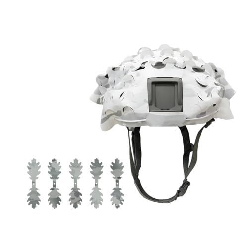 BrightGlow Taktischer Helmüberzug Fast Helm Multi-Camo Helmüberzug Airsoft-Helm Kampfhelm-Zubehör Taktischer Schnellhelm Helmnetzabdeckung für Outdoor Game Covert Combat Weiß#2 Einheitsgröße