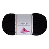 Utopia Crafts Cuddle Super Chunky Chenille-Garn zum Stricken und Häkeln, 100 g – 60 m, Schwarz