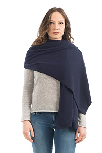 Dalle Piane Cashmere - Stola aus Kaschmir-Gemisch - Made in Italy - Damen, Farbe: Blau, Einheitsgröße