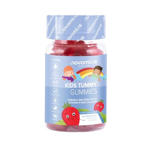 Probiotika Gummibärchen für Kinder – 30 Stück – Probiotika – Probiotika Kapseln Alternative – Probiotika Kinder – Darmbakterien Probiotika – Lactobacillus – Calcium & Vitamin D – Novomins