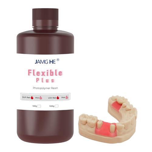 Gingiva Mask Flexible 3D Printer Resin, JAMG HE 3D Printer Gingiva Mask Flexible Artificial Gums Resin Pink 500G