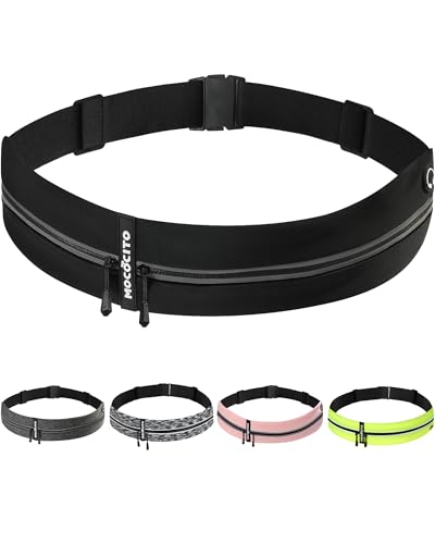 MOCOCITO Laufgürtel für Handy, Lauftasche, Hüfttasche für Jogging, Sport Jogging Gürtel, Running Belt, Fitnessgürtel, Handytasche, Geeignet für Mobiltelefone verschiedener Modelle und Größen(Schwarz)