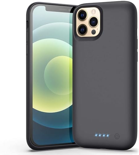 AXNEB Akkuhülle für iPhone 12 Pro/ 12, Powerbank Hülle 6800mAh Zusatzakku Ladehülle Battery Case Handyhülle Akku für iPhone 12 Pro/ 12 [6,1"] Akku Hülle Akku Case