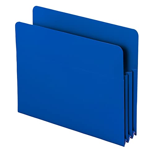 Smead Poly-Dokumententasche, gerader Schnitt, 8,9 cm Erweiterung, Briefgröße, Blau, 4 Stück pro Box (73503)