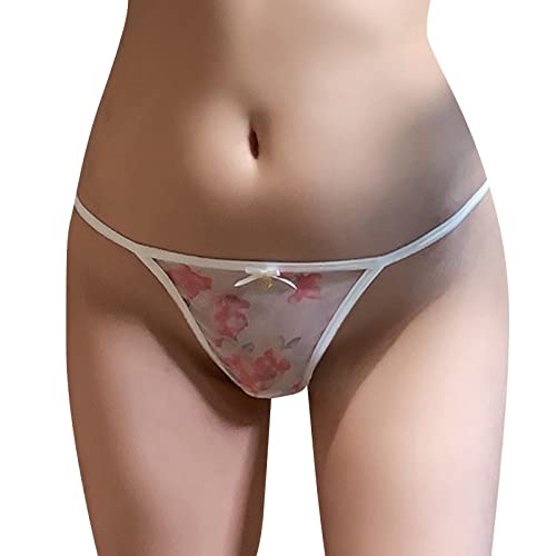 SRZYMJ Strings Damen Weiß Strings Spitze Tangas Nahtlos Weiß Bequem Unterwäsche Frauen Sexy Set Curvy Panties High Waist Hipsters Women Unterhosen Bauchweg Sommer Taillenslip Nahtlos Set Slips