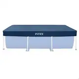 Intex 28038 - Poolabdeckung für Rechteckige Aufstellpools, PVC, Blau, 300x200 cm