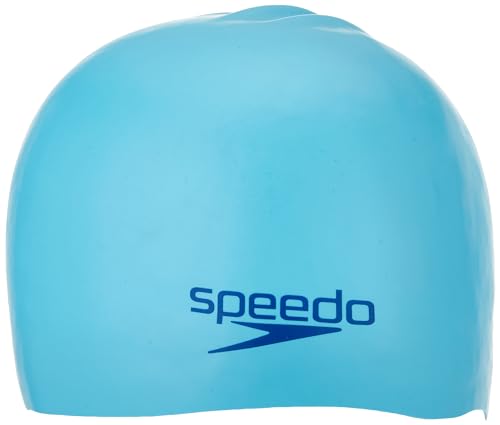 Speedo Kinder Junior Plain Moulded Silicone Swimming Cap Badekappe, Blue/Blue, Einheitsgröße EU