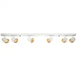 EDO Sechs-Spot Deckenleuchte OVO 6 Weiß Gold Deckenlampe LED White Gold IP20 GU10 6-flammige, Drehbar Spotleuchte GU10, Strahler, Deckenleuchte 230V, für Wohnzimmer, Goldring EDO777244