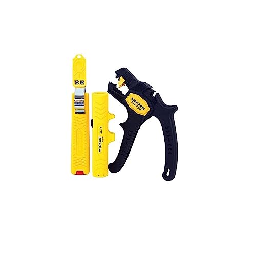 Jokari Kabelverarbeitungs-Set (mit Kabelmesser No. 28, Kabel-Entmanteler No. 12 und Abisolierzange Super 4 Plus, für Rundkabel ø8-28 mm) 490107