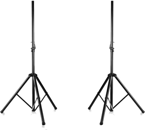 Pyle Lautsprecherständer Paar – Speaker Stand – Boxenständer Höhenverstellbar mit Tasche als Universelles Dreibein Boxen Stativ für Standlautsprecher Paar, Universelles Dual-PA-DJ-Stativ aus Stahl