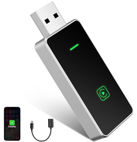 Carplay Wireless Adapter, superschnelles Upgrade von kabelgebundenem CarPlay auf kabellos, Plug and Play, Mini und stabil, kabelloser Carplay Adapter für Apple