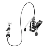 Fame HH9007 Remote Cable HiHat Ständer, Professionelle Einzelkette, Einstrebig, Verchromt, Drehbare Beine, Spikes, Ergonomisches Pedal, Stabiles Kabel, Multiklammer, Drop Clutch