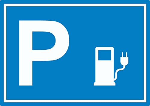 Stromtankstelle Parkplatz Aufkleber waagerecht A4 (210x297mm)