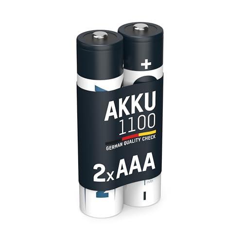 ANSMANN Akku AAA Micro Typ 1150mAh(min 1050mAh)-1.2V-Leistungsstarke NiMH AAA Akkus für Geräte mit hohem Stromverbrauch-wiederaufladbare Batterien AAA ideal für Blitzgerät Kamera&Fernbedienung-2Stück