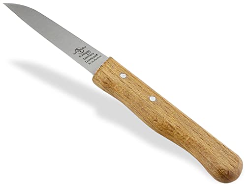 Gemüsemesser Solingen Schälmesser Made in Germany Obstmesser mit Nicht Rostfreier Messerklinge Küchenmesser mit Holzgriff aus Buche Universal Messer mit Extra Scharfem Schnitt für Obst und Gemüse