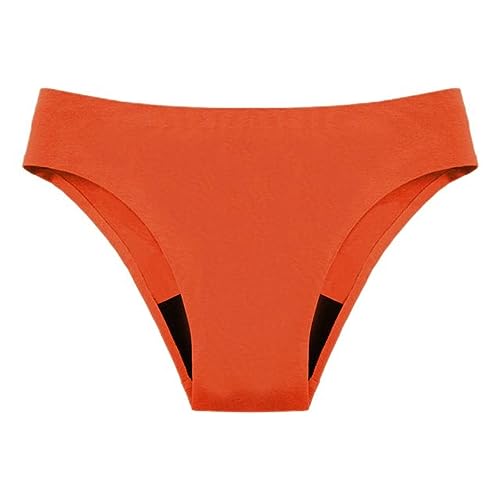 Sexy Unterwäsche Durchsichtig Damen für Damen, auslaufsicher, lagige Menstruationsunterwäsche, Mesh-Unterwäsche mit hohem Durchfluss, schnelle Wasseraufnahme, Unterwäsche / (Orange, L)