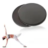 Doppelseitige Discs, Core Trainers Sliders, Gym Gliding Discs, Gleitscheibe Sport Slides für Fitnessstudio, Home Workouts,Yoga, Pilates, Bauchmuskeltraining Übungen, Teppich, Holzboden (Schwarz)