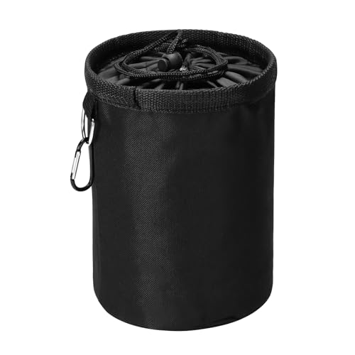 Soleebee Wäscheklammer Beutel Mit Haken zum Aufhängen, Wasserdicht Wäscheklammerbeutel Aus robustem Oxfordgewebe mit Zugkordelverschluss für Indoor Outdoor Pegs Organizer (Schwarz, M)