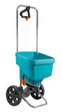 Gardena Streuwagen XL: Universalstreuer zum Ausbringen von Dünger, Samen und Streusalz, 1,5-6 m Streubreite, für ca. 800 m² Rasenfläche, 18 l Fassungsvermögen, mit Verschlussschieber (436-20)