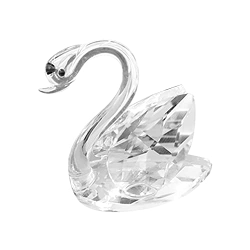 TOYANDONA Kristall Schwan Figur Glas Schwan Skulptur Tier Figurine Ornamente Tafelaufsatz für Hochzeit Geschenke Home Decor Zubehör