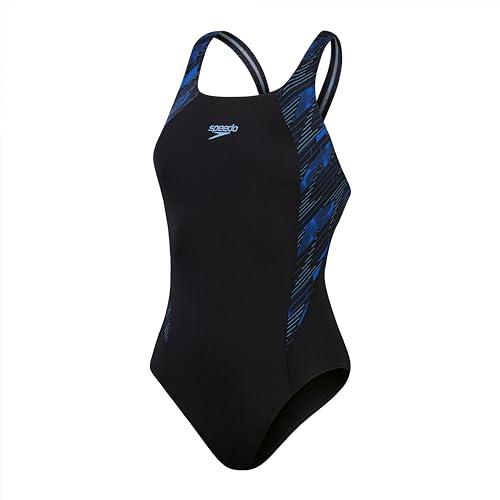 Speedo Damen Hyperboom Splice Muscleback Badeanzug, Blau, 38 EU