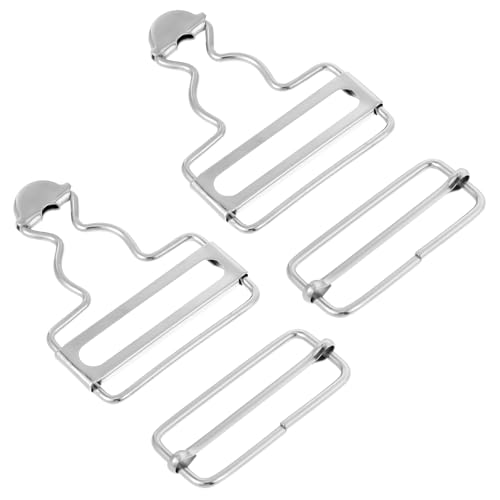 Jeffdad 2 Sets Latzhosen Schnalle, Metall Dungaree Schnallen Hosenträger Schnallen mit Schiebeschnalle für Strapse Hose Verstellbare Latzhosen Schnallen für Latzknopf Sewing Clothing Craft(Silber)