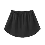 QWUVEDS Frauen Minihemd Verstellbare All-Schicht gefälschte Toben niedrigere Sweep Hemd-Verlängerung elastischen Taille Damen Schwarz Eng Kleiner Furzvorhang am Pulloversaum (4-0125A-Black, S)