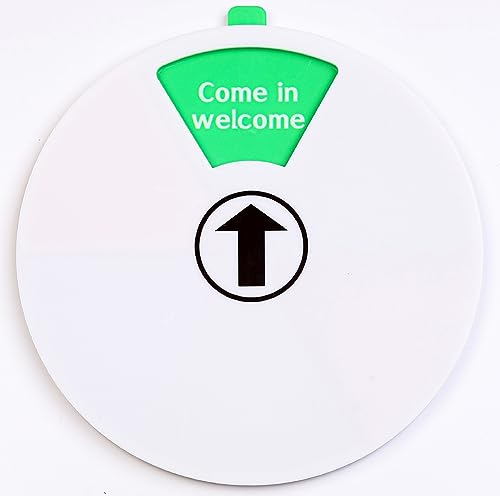 FREI - BESETZT Schild Weiss 15 cm-Come in welcome-Back soon-Out of office-In a meeting-Do not disturb-Please knock. (White)