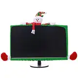 Bewinner 19-27 Zoll 3D Verzierte Weihnachtskarikatur PC Schirm-Fall, Computer Monitoe Schutzfall, Schirm-Rahmen-Schutzabdeckung (Schneemann-Modell)