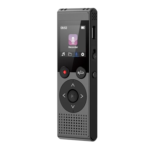 128GB Diktiergerät Digital - 3072kbps Aufnahmegerät Mini mit MP3-Player HD-Klangqualität Intelligente Geräuschunterdrückung Voice Recorder mit Sprachsteuerung Aufnahmefunktion für Vortrag - QIUOIO