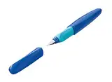 Pelikan Twist Füllhalter, Edelstahl-Feder in Strichbreite M inkl. Tintenpatrone, deep blue, 1 Stück