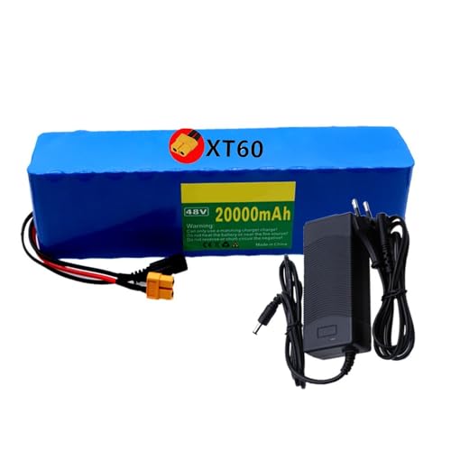 E-Bike Pedelec Akku 48V 20Ah Ebike Battery Pack 13S3P Rechargeable Li-Ion Battery Eingebauter BMS PVC-Akku Mit Ladegerät BMS XT60/T Plug XT60 Plug,48V 20Ah