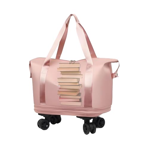 Niedriger Duffe Davere – niedriges Duffel Rolling ausziehbarer Giante | Dunkelblau langlebig für Crickett, 360° drehbare , kratzfest, drehbar, mit Nass- und Trockenabtrennung, Rosa,