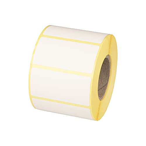 MDlabels Weiße Thermo etiketten auf Rolle - 60x30 mm - 1000 Stück - permanent haftend, für Barcode, weiße Klebeetiketten zur Beschriftung Thermische etiketten