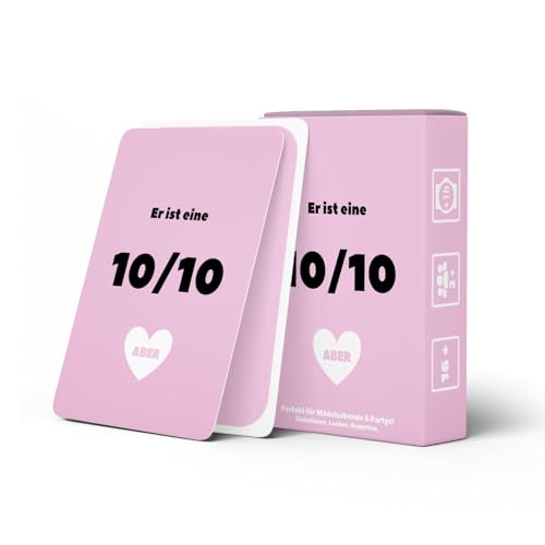 Kartenvibe - Er ist eine10/10 Aber – Das virale Partyspiel 2025 | Für Girlsnights, Sleepovers, Klassenfahrt & mehr | Lachflash & Diskussion garantiert (Er ist eine 10 von 10 Aber Spiel)