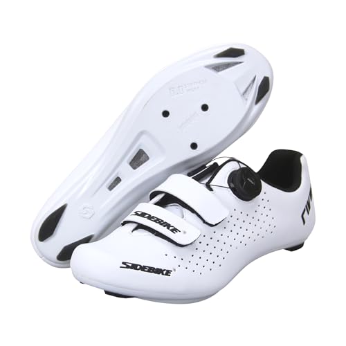 Msport Atmungsaktive & rutschfeste Fahrradschuhe für Herren/Damen – Kompatibel mit Look Delta & SPD für Rennrad & Straßenrad - B02 44 EU