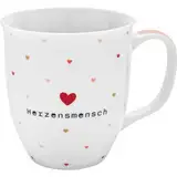 GRUSS & CO Tasse mit Motiv "Herzensmensch" | Tasse mit Spruch, Kaffeetasse, Porzellan, 40 cl | Geschenk Freunde, Valentinstag | 73796