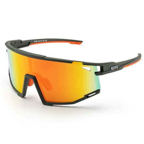 ROCKBROS Road-to-Sky Fahrradbrille Sonnenbrille Polarisierte Sportbrille UV400 - Schutz TR90 Rahmen mit Myopie Radbrille Damen & Herren für Outdoor-Sports Radfahren Laufen Baseball Angeln Dunkelgrün