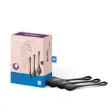 Satisfyer Yoni Power 2 Liebeskugeln | 3er Set Beckenboden-Trainer aus Silikon | Kegelballs für Damen | 22-73 g und 2-3 cm | Für Anfänger & Fortgeschrittene | Medizinisches Silikon | Schwarz