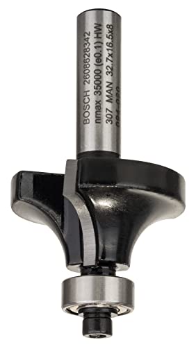 Bosch Accessories Professional 1x Abrundfräser Standard for Wood (für Holz, Radius 10 mm, Arbeitslänge 16,2 mm, Ø Schaft 8 mm, Zubehör Handfräse)