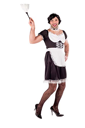 Fun Shack Dienstmädchen Kostüm Herren, Hausmädchen Kostüm, Maid Kostüm Männer, Maid Kostüm Herren, Putzfrauen Kostüm Männer, Dienstmädchen Kleid, Franzosen Kostüm Herren, Maid Dress Cosplay - L