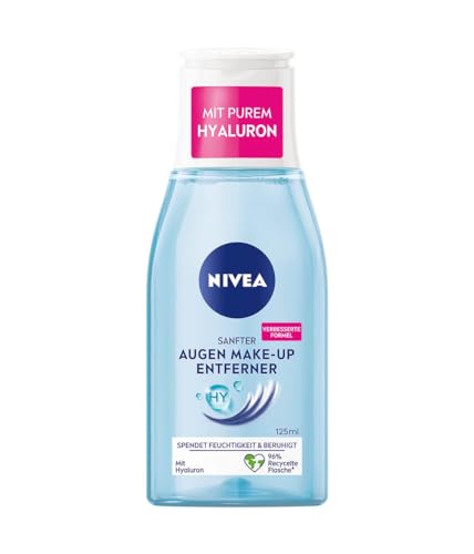 NIVEA Sanfter Augen Make-Up Entferner (125 ml), nicht fettender Make-Up Entferner mit Provitamin B5, zum Abschminken von Mascara und Augen Make-up