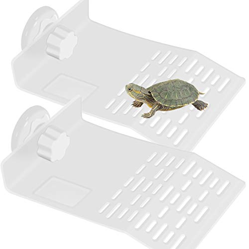 dancepandas Schwimmende Plattform Schildkröte 2PCS Acryl Schwimminsel SchildkröteVturtle Pier Dock Floating Platform Aquarium Dekor für Kleine Reptilien Schildkröte Molch (s)