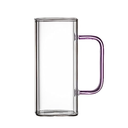 QIIIMSLSS Eleganter quadratischer Glasbecher, quadratisch, Bierkrüge, wiederverwendbar, Wasserbecher, Getränkebecher für Zuhause und Küche