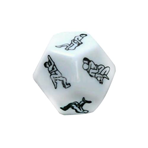 Hilai Würfel Würfelspiele, Sex Dice 12 Positionen sexy Romantik lieben Glücksspiel für Erwachsene Spiel Erotik Sexspielzeug für Paare Weiß