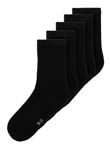 NAME IT Unisex NKNSOCK 5P SOLID NOOS Socken, Black, 25/27