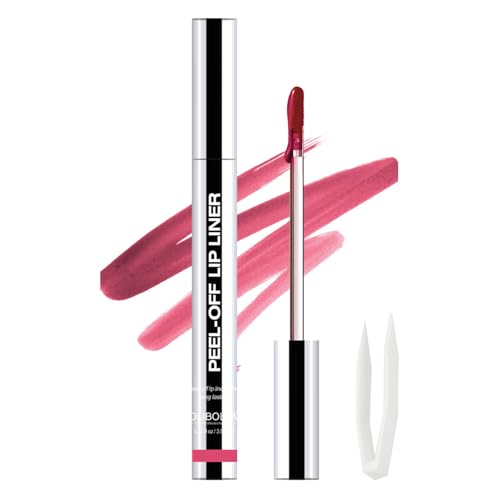 Lip Stain Peel Off, Wasserfest Lang Anhaltend Lip Tint Peel Off Lip Liner Mit Mattem Finish, Schweißfest Hochpigmentiert Flüssigkeit Lipliner Tattoo Für Lippenmake-Up (01#, 3.5ml)