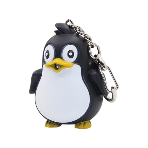 Anloximt Pinguin-Schlüsselanhänger, Pinguin-Anhänger-Schlüsselanhänger,Taschenanhänger - Niedlicher Tier-Schlüsselanhänger, Sound-Schlüsselanhänger mit LED, Taschenzubehör, Schlüsselanhänger-Anhänger