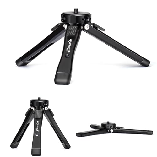 Zeadio Metall Kamera Mini Stativ, einstellbare Höhen Desktop Vlog Stativ, passt für Smooth 4, Osmo Mobile, Ronin-S, Vimble 2, Gimbal Griff Griff Stabilizer und alle Kameras